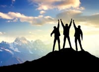 team on the peak of mountain franchise support team